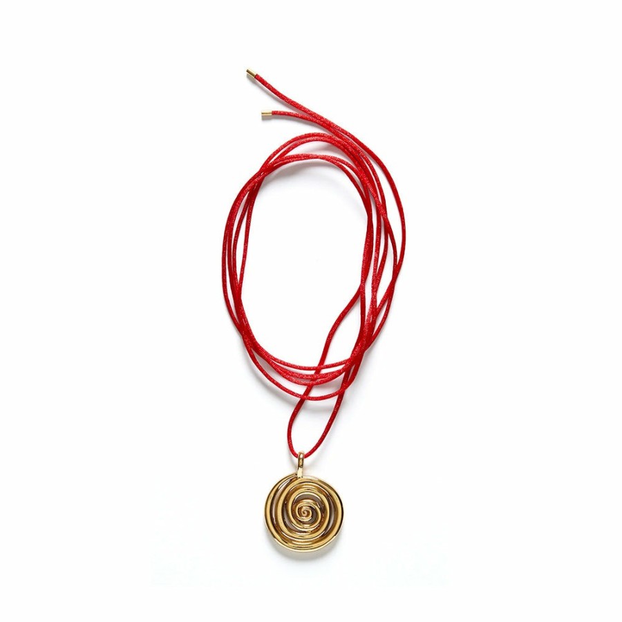 Mode Femme Anni Lu Anni Lu | Anni Lu - Collier Spiral On A String - Rouge