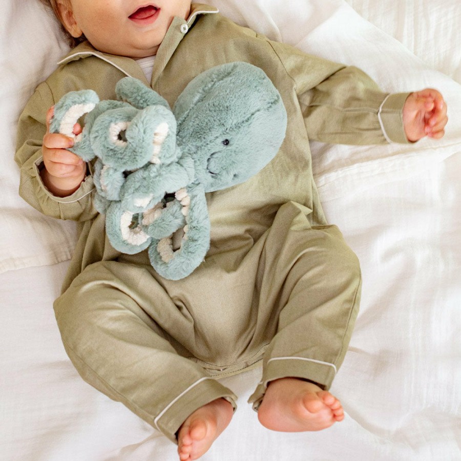 Enfant 2046 CARAMEL Pyjamas Bebe | Caramel X Merci - Pyjama Bebe En Coton Twill - Vert 77 Rue De Varenne