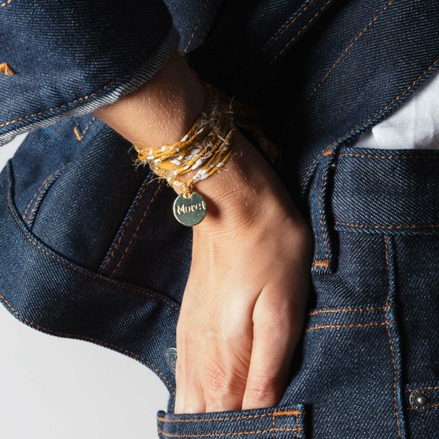 Mode Femme MERCI CAT BASTILLE Bracelets Merci | Merci - Medaille Liberty - Jaune