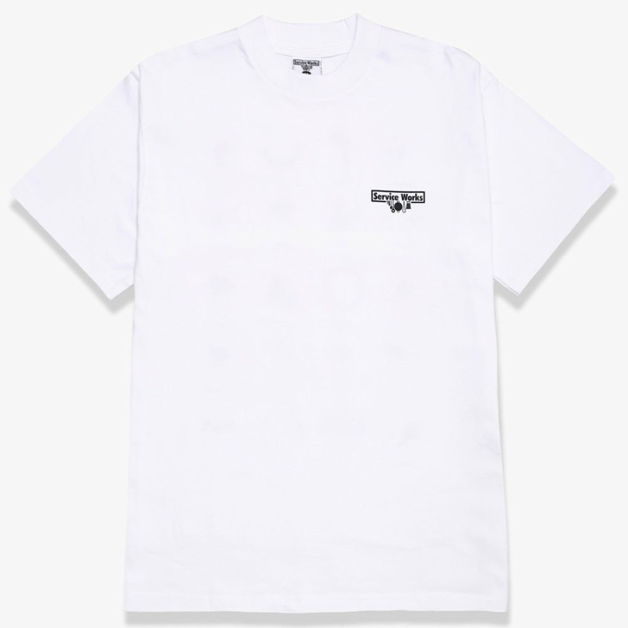 Mode Homme Service Works T-Shirts | Service Works - Tee Shirt Vino Splash - Blanc