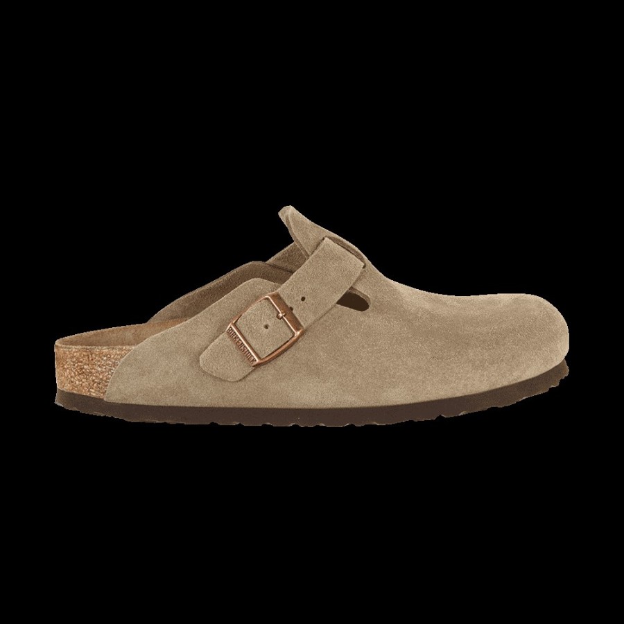 Mode Homme Birkenstock Sabots | Birkenstock - Sabots Lit De Pied Souple Boston - Taupe