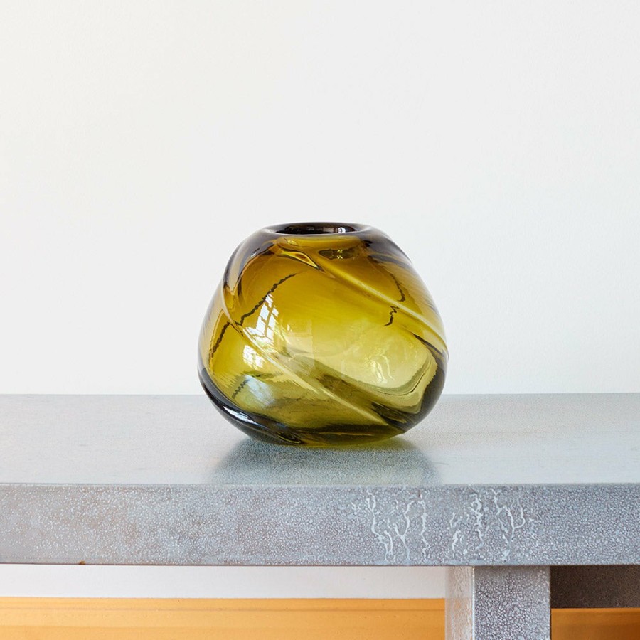 Deco & Lifestyle 1027 MODERN LIVING Vases | Vase Swirl Rond - Vert Mousse