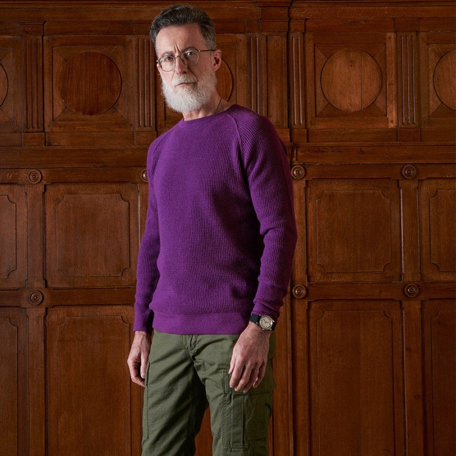 Mode Homme MERCI Mailles | Merci - Pull En Laine - Violet