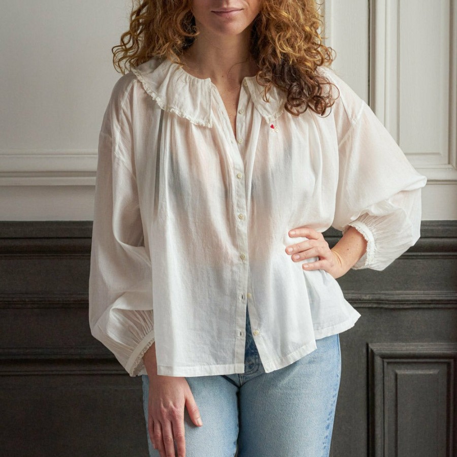 Mode Femme Dôen Chemises | Doen X Merci - Blouse Jana - Blanc