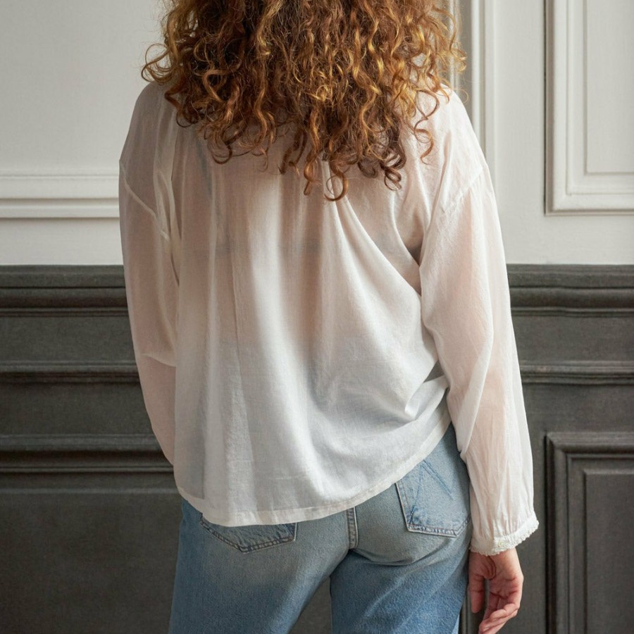 Mode Femme Dôen Chemises | Doen X Merci - Blouse Jana - Blanc