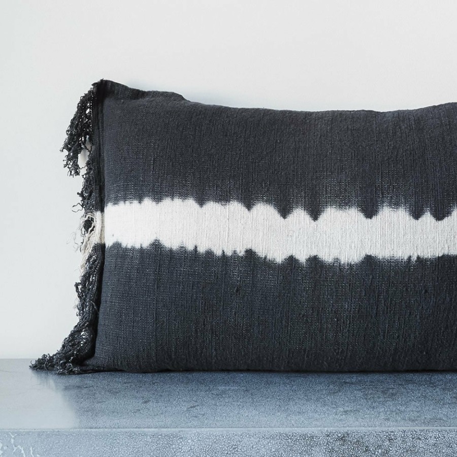 Deco & Lifestyle 2959 BED AND PHILOSOPHY Coussins | Coussin En Coton Tami - Tye Dye Noir