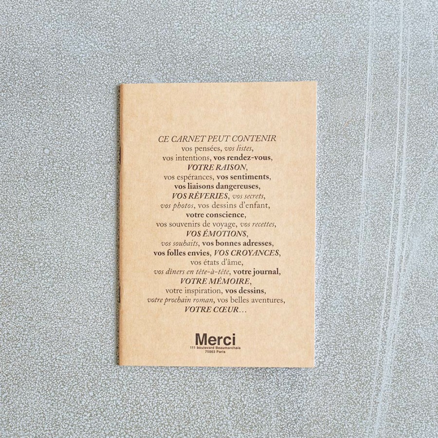 Deco & Lifestyle 960 MARKS KAMOI Ecriture | Cahier Merci - Kraft