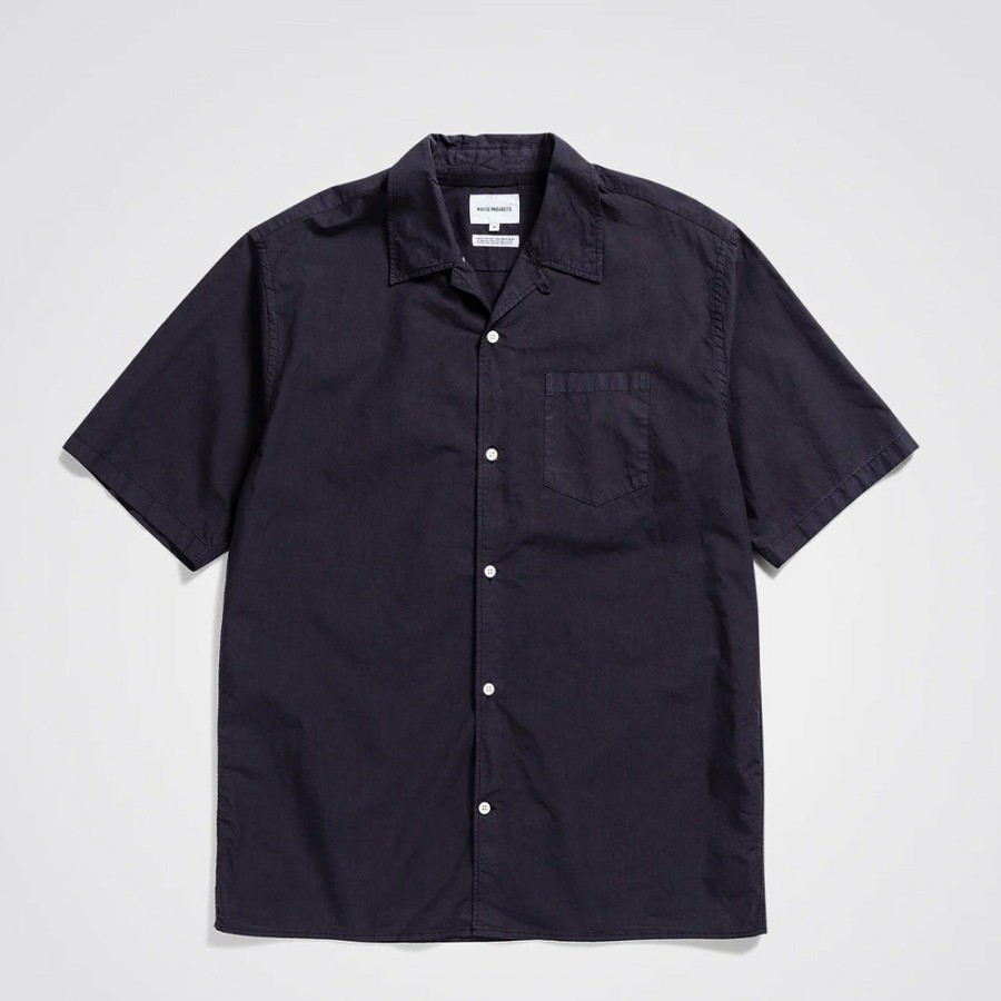 Mode Homme Norse Projects Chemises | Norse Projects - Chemise Carsten - Bleu Fonce