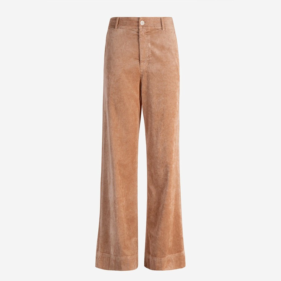 Mode Femme Pomandere Pantalons | Pomandere - Pantalon En Velours Cotele - Orange