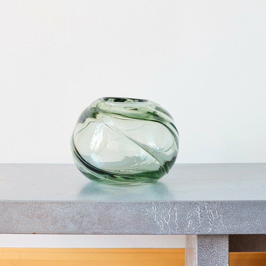 Deco & Lifestyle 1027 MODERN LIVING Vases | Vase Swirl Rond - Verre Recycle