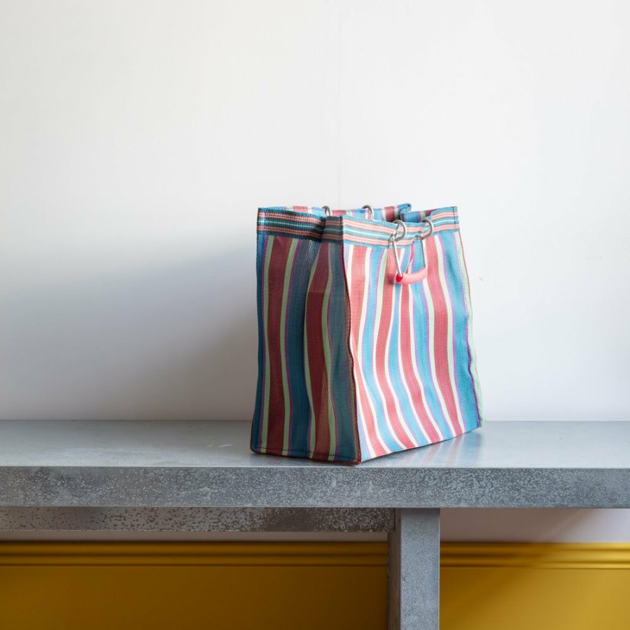 Deco & Lifestyle 1414 PUEBCO Filets, Paniers & Valises | Panier Carre - Rouge & Bleu