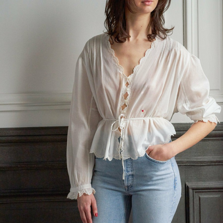 Mode Femme Dôen Chemises | Doen X Merci - Blouse Elyane - Blanc