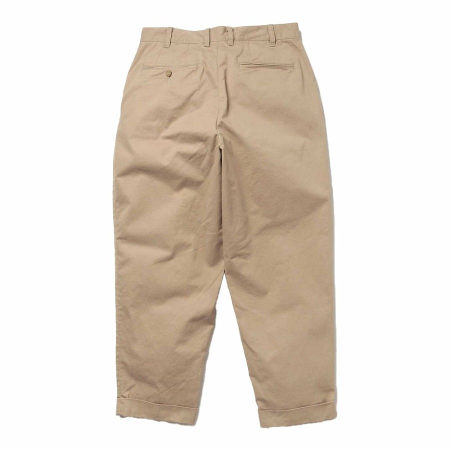 Mode Homme Beams Pantalons | Beams Plus - Pantalon 2 Pleats Twill - Beige