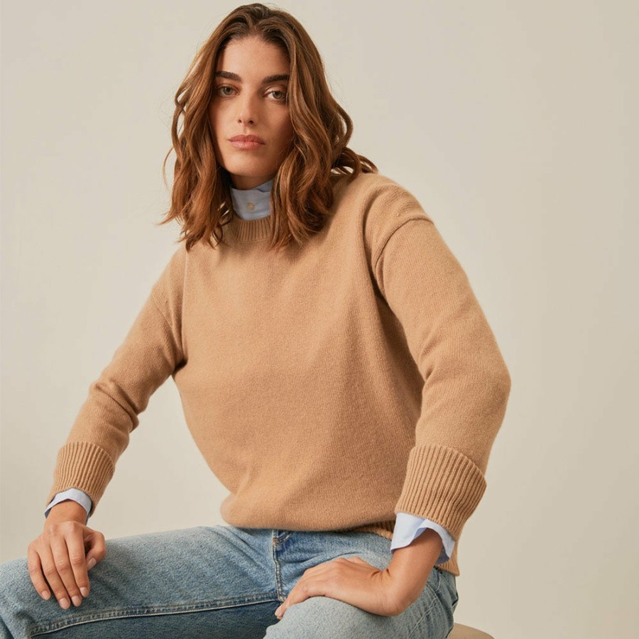 Mode Femme MERCI Mailles | Merci - Pull Oversize En Cachemire - Camel