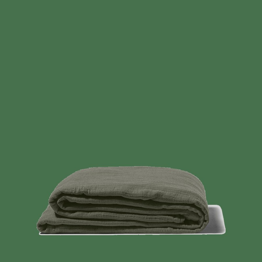 Linge De Maison 2100 GAZEX Draps Plats | Drap Plat En Gaze De Coton - Vert Luxembourg