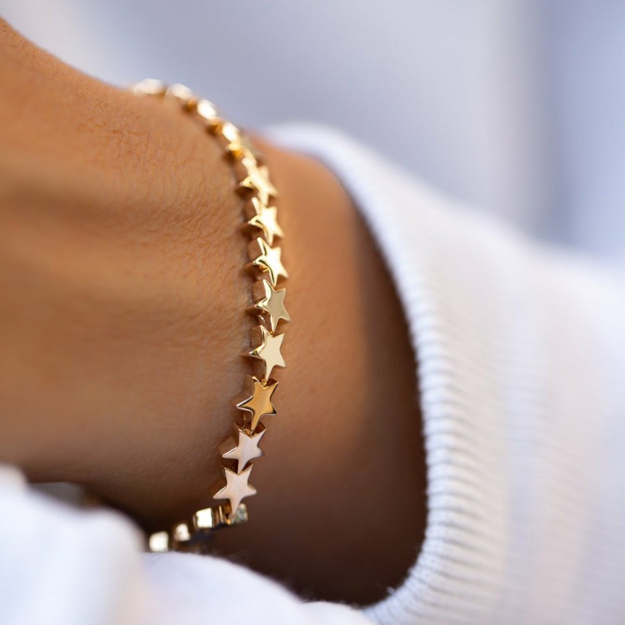 Mode Femme LUJ Luj | Luj - Bracelet Etoiles Greta - Dore