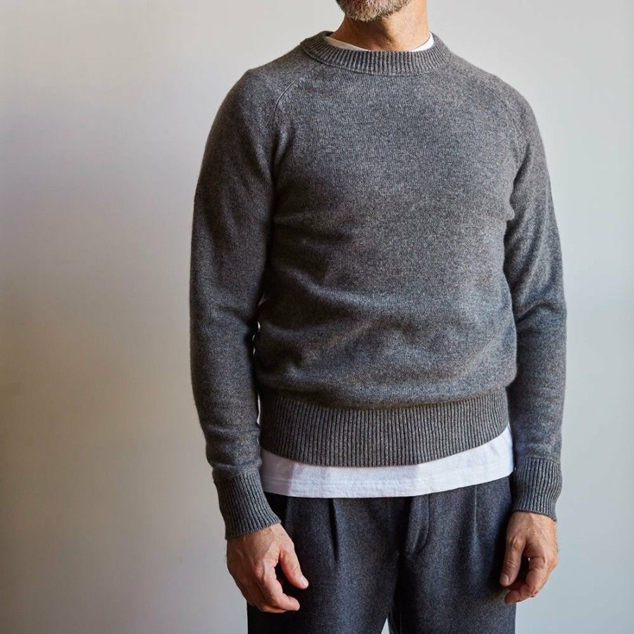 Mode Homme MERCI Mailles | Merci - Pull Sweat Man En Cachemire - Gris