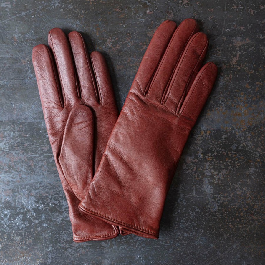 Mode Femme Milona Gants Et Mitaines | Milona - Gants En Cuir - Cognac