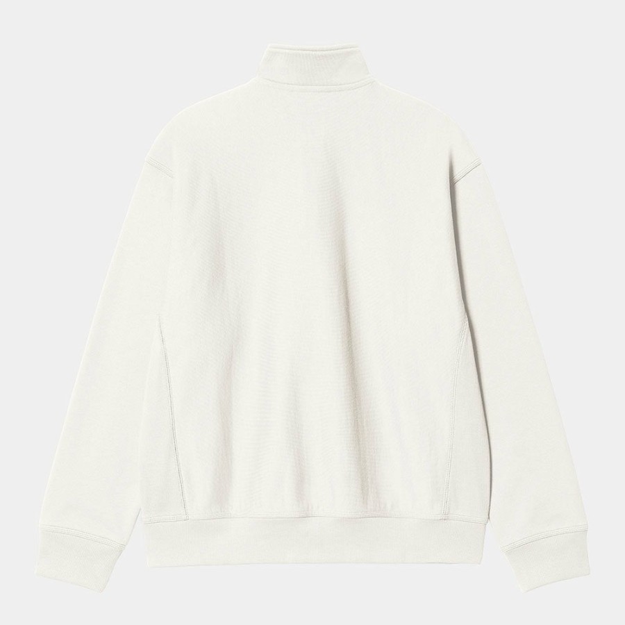 Mode Homme Carhartt WIP Sweats | Carhartt Wip - Half Zip American Script Sweatshirt - Blanc