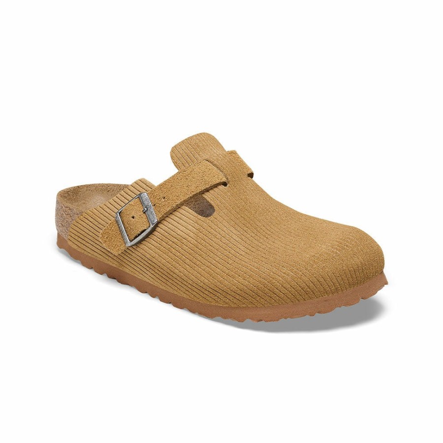 Mode Homme Birkenstock Sabots | Birkenstock - Sabots Boston Velours Cotele - Marron