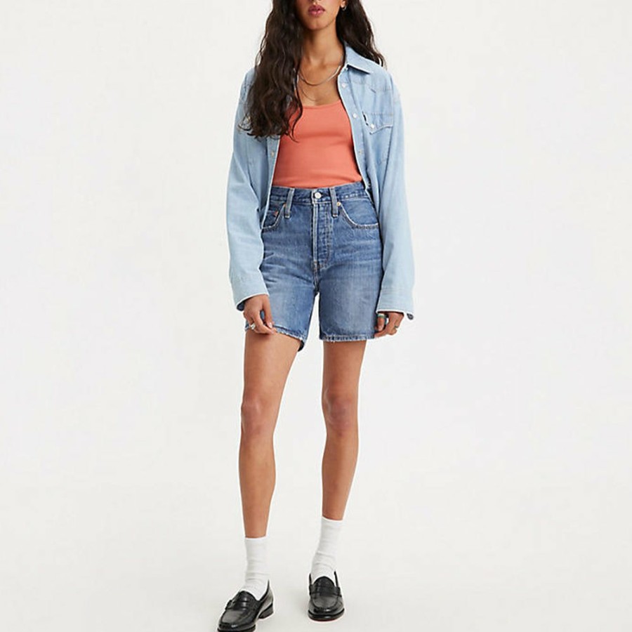 Mode Femme LEVIS Shorts | Levi'S - Short 501 Taille Haute - Jeans