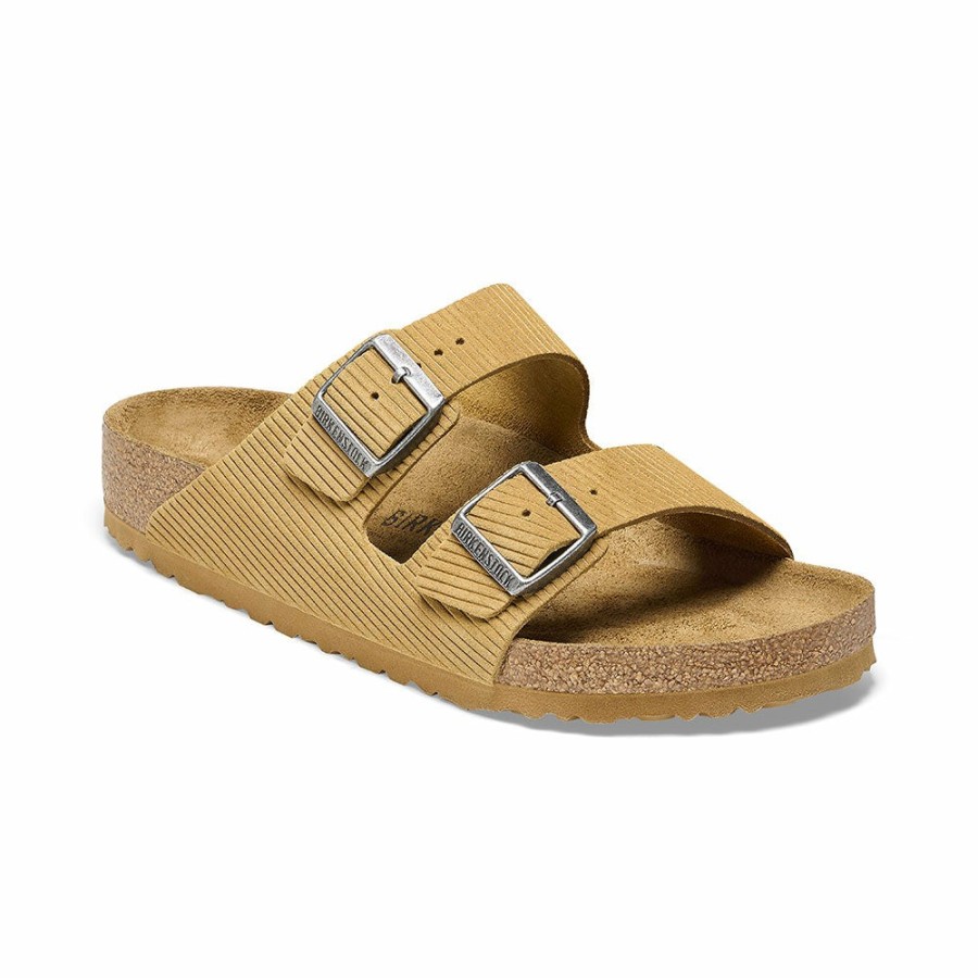 Mode Homme Birkenstock Sandales | Birkenstock - Sandales Arizona Velours Cotele - Marron