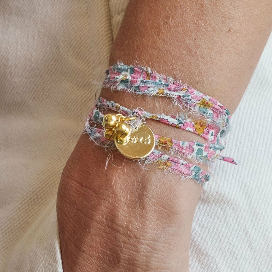 Mode Femme MERCI CAT BASTILLE Bracelets Merci | Bracelet Medaille Merci Liberty - Betsy Rose