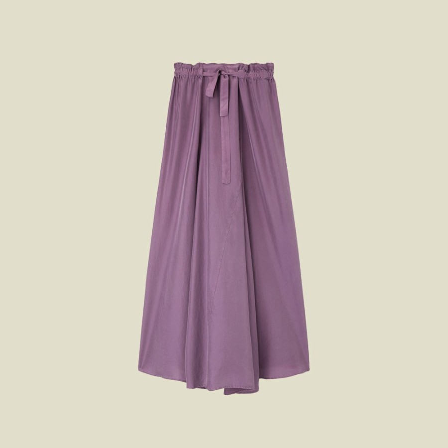 Mode Femme Pomandère Jupes | Pomandere - Jupe Longue Asymetrique - Violet