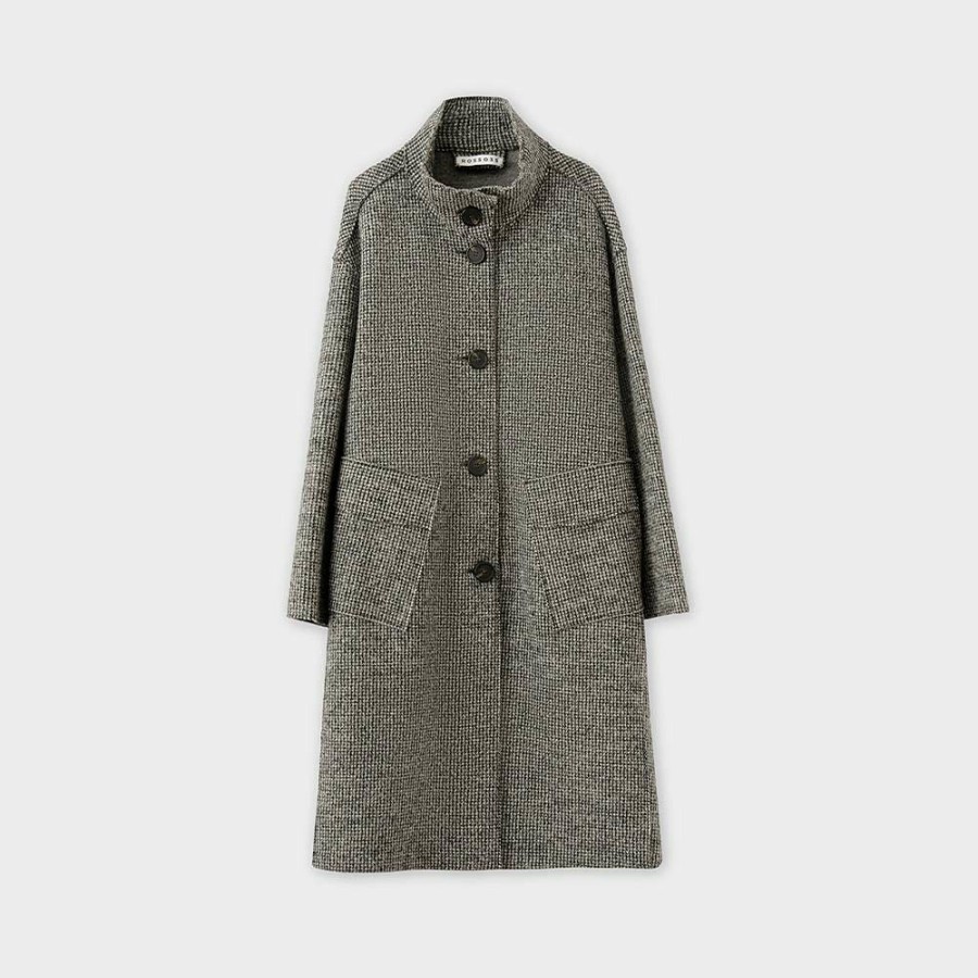 Mode Femme Rosso 35 Manteaux | Rosso 35 - Manteau En Laine Bouillie - Gris