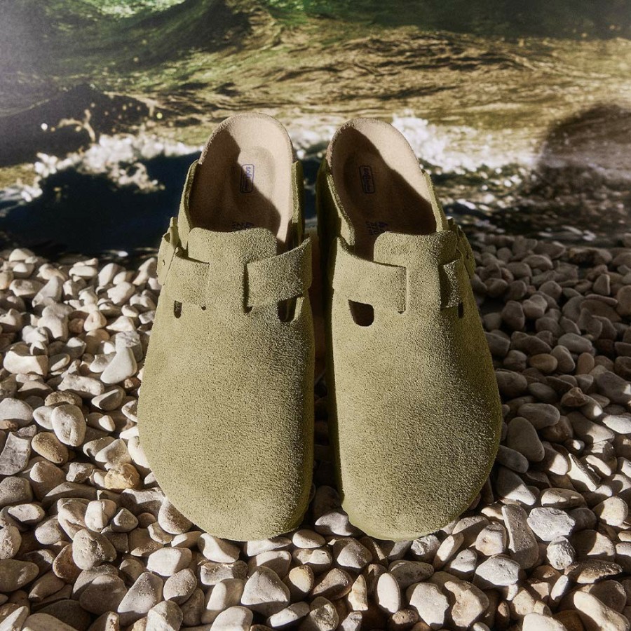 Mode Homme Birkenstock Sabots | Birkenstock - Sabots Boston - Kaki Clair