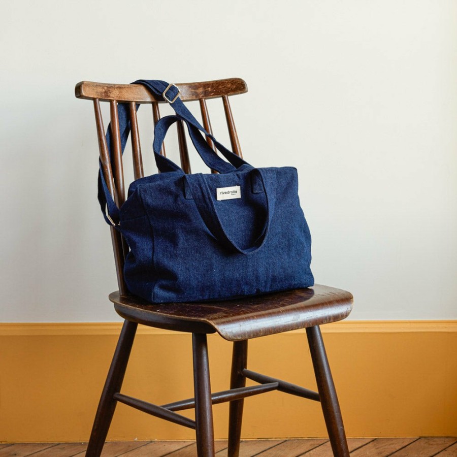 Mode Femme 2982 FOREVER KIDS Sacs Week-End | Rivedroite - Sac City Sauval En Coton Recycle - Denim Brut