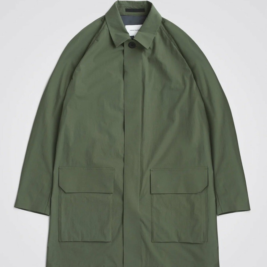 Mode Homme Norse Projects Manteaux | Norse Projects - Manteau Vargo Travel Light - Vert