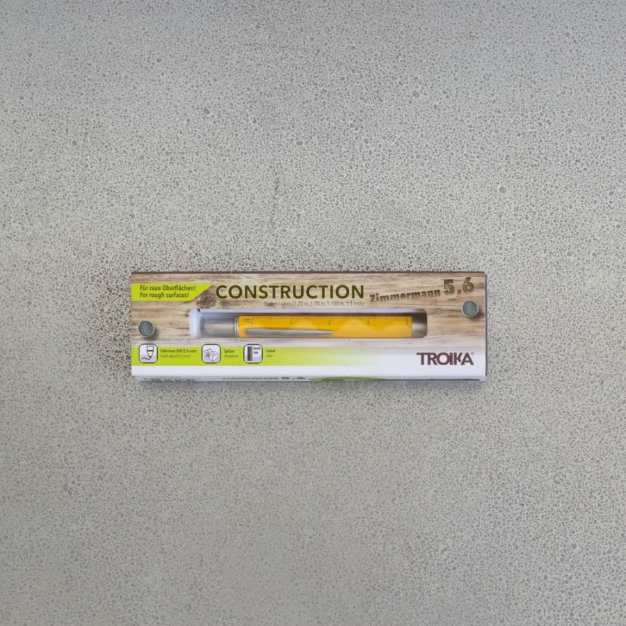 Deco & Lifestyle 1233 TROIKA Ecriture | Stylo De Construction Zimmerman - Jaune