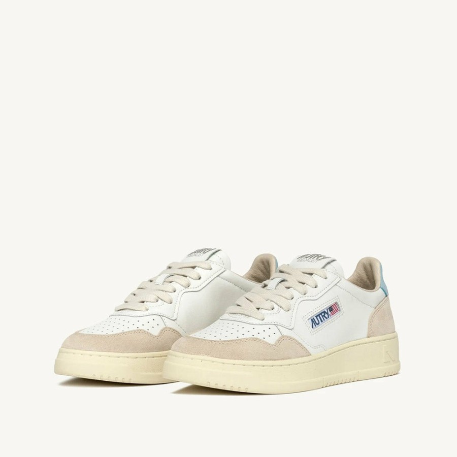 Mode Femme AUTRY Baskets | Autry - Baskets Medalist Low - Blanc & Bleu