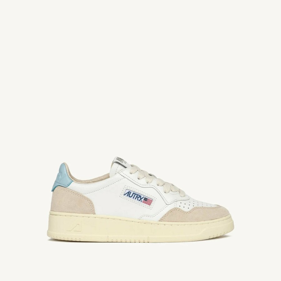 Mode Femme AUTRY Baskets | Autry - Baskets Medalist Low - Blanc & Bleu