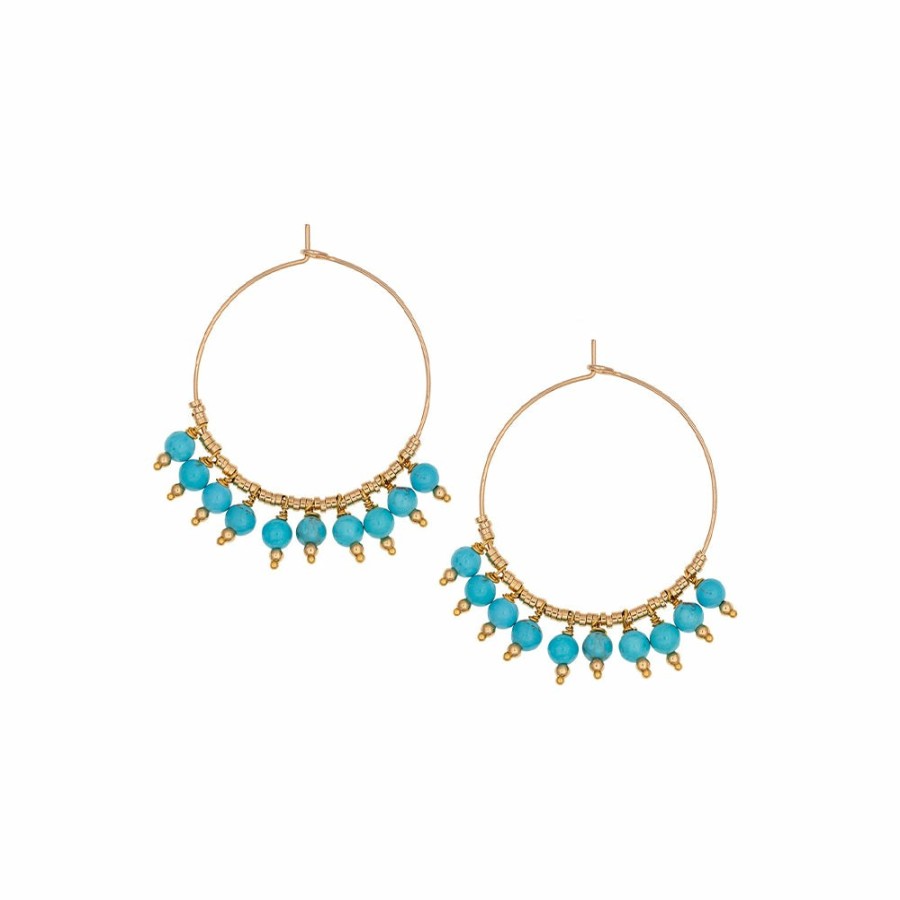 Mode Femme LUJ Luj | Luj - Grandes Creoles Chloe - Turquoise