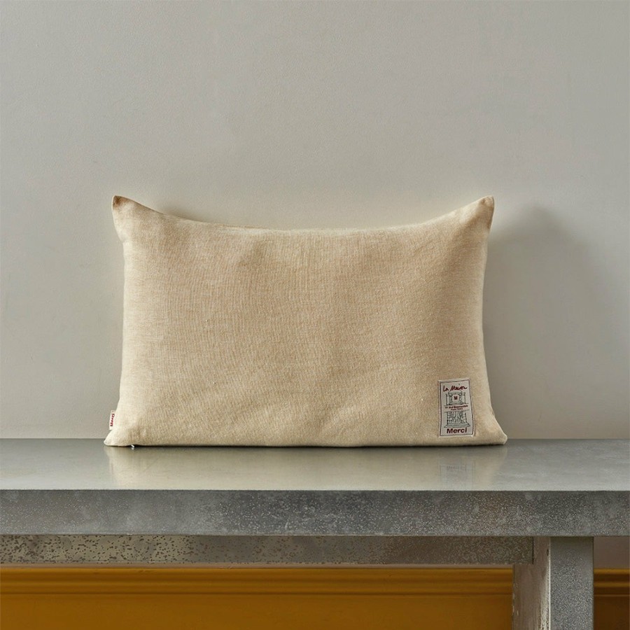 Deco & Lifestyle 200 LINTEX Coussins | Coussin Epais En Lin - Chambray Jaune