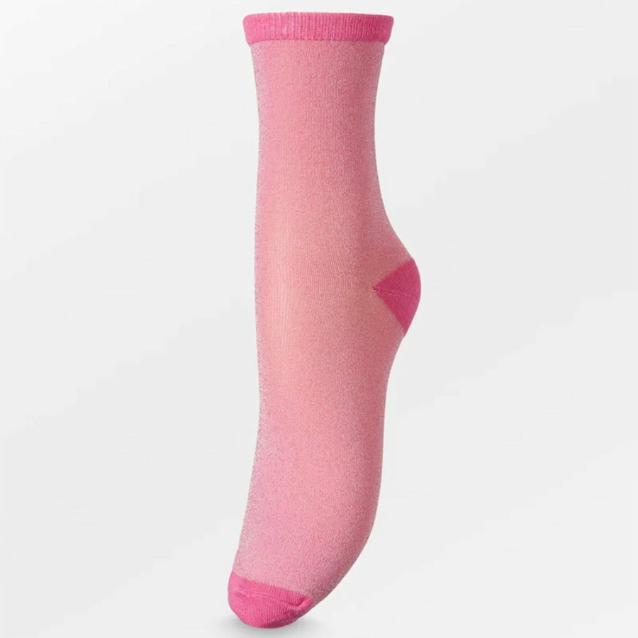 Mode Femme Becksöndergaard Chaussettes | Becksondergaard - Chaussettes Dina Solid - Rose