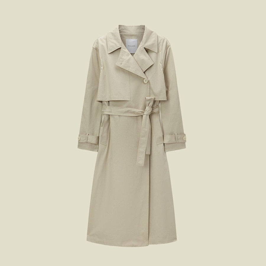 Mode Femme Pomandère Manteaux | Pomandere - Trench-Coat - Ecru