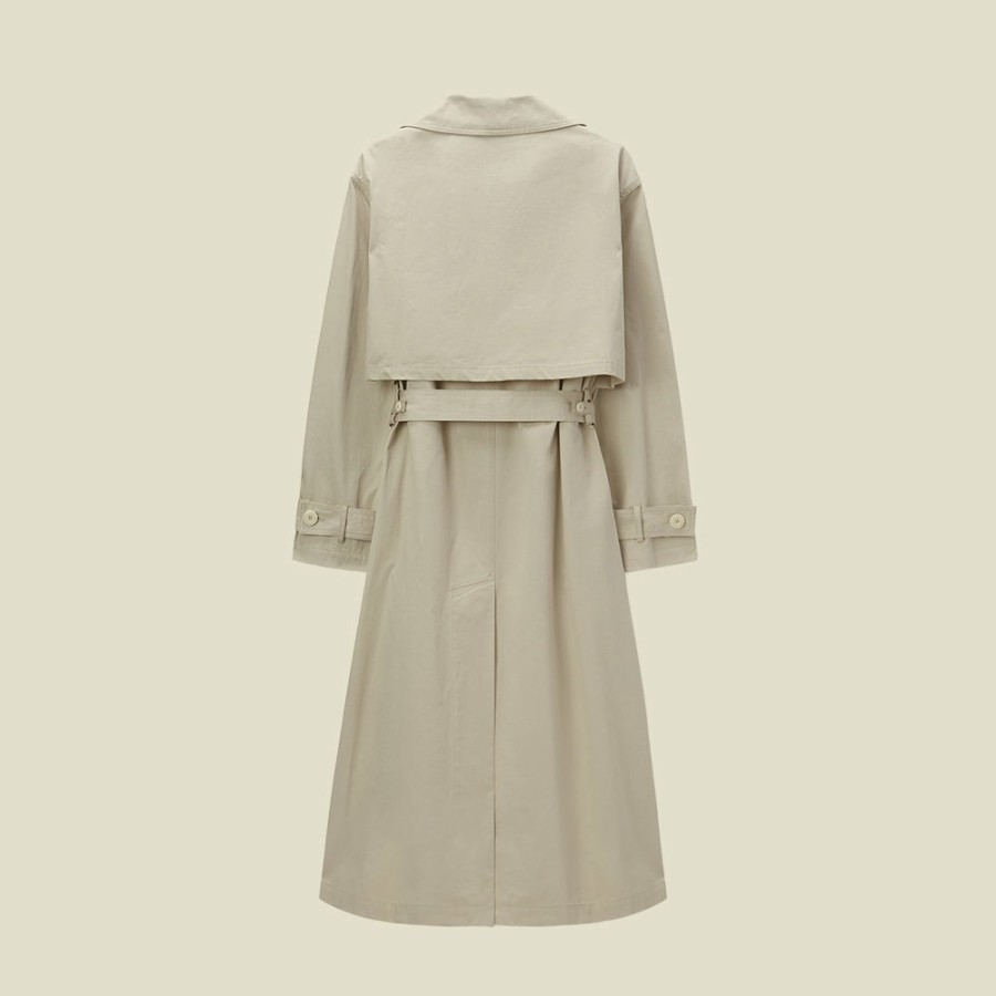 Mode Femme Pomandère Manteaux | Pomandere - Trench-Coat - Ecru