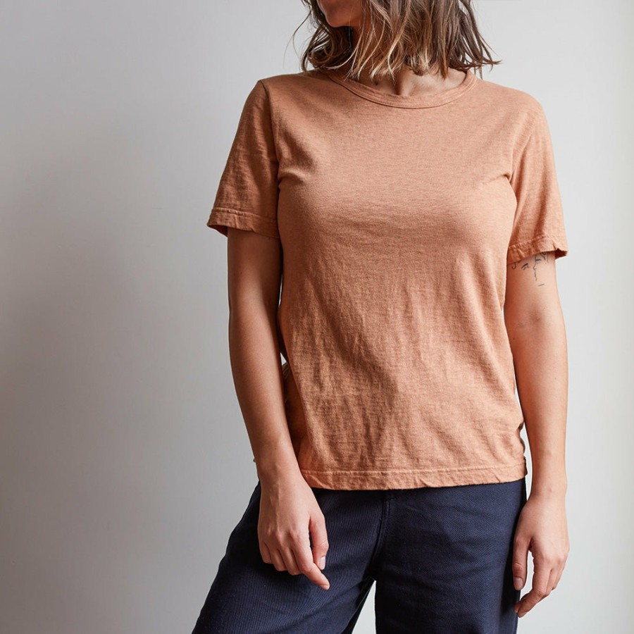 Mode Femme MERCI T-Shirts | Merci - T-Shirt Uni En Coton - Bois De Rose