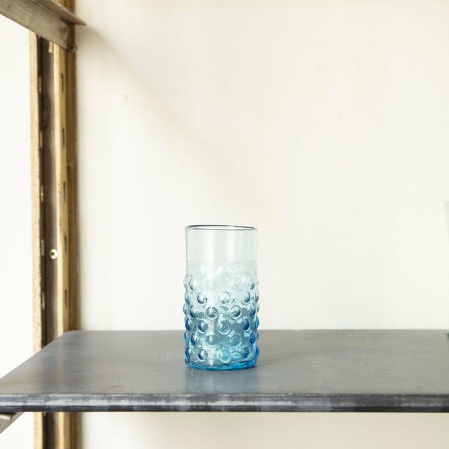 Art De La Table 1108 SALAHEDDIN Verres A Eau | Verre Bulles En Verre Souffle - Turquoise