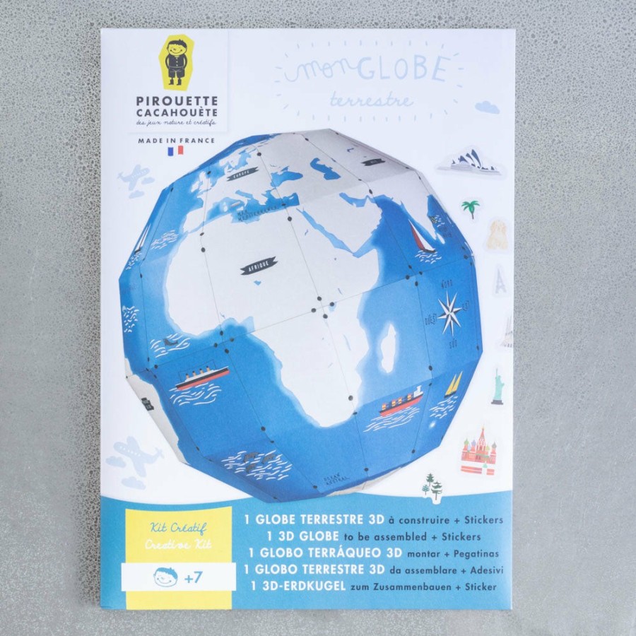 Deco & Lifestyle 1490 PIROUETTE CACAHOUETE Jeux | Kit Creatif - Globe Terrestre 3D A Assembler