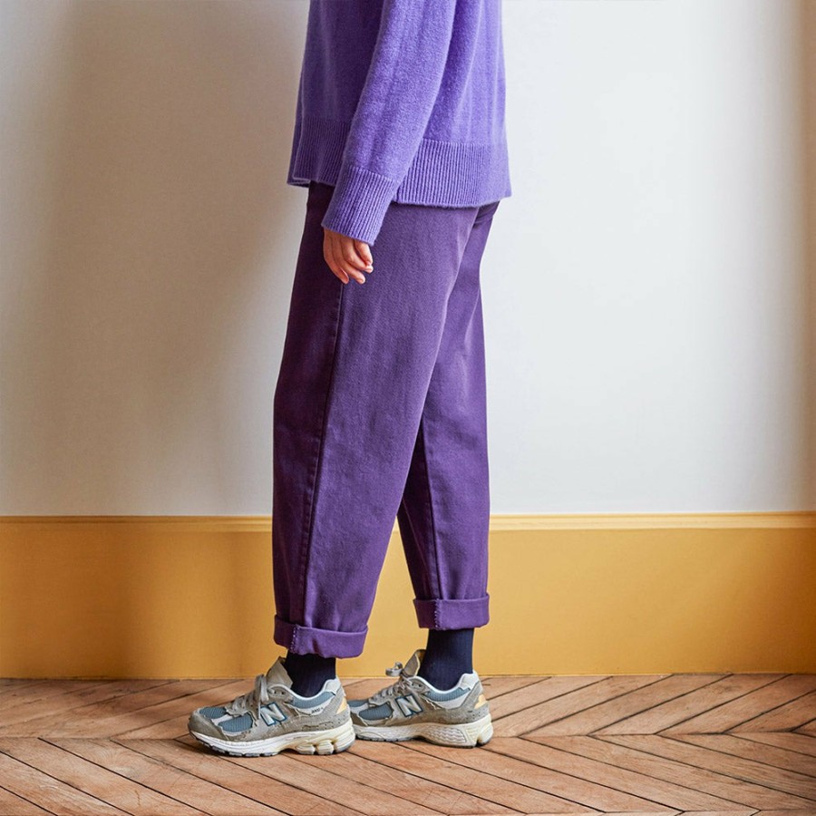 Mode Femme MERCI Pantalons | Merci - Pantalon En Coton - Amethyste