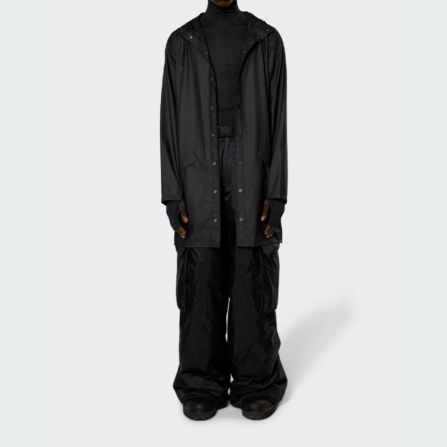 Mode Homme Rains Manteaux | Rains - Veste Longue - Noir