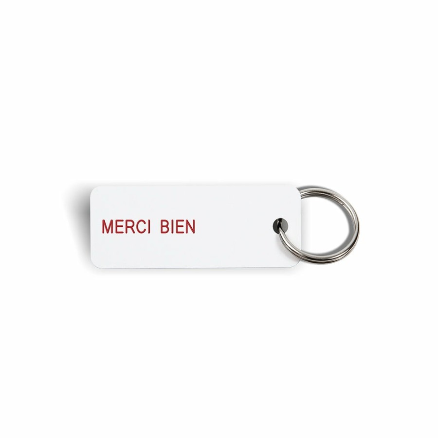 Mode Femme Various Keytags Porte Cles | Merci X Various Keytags - Porte-Cle "Merci Bien" - Blanc