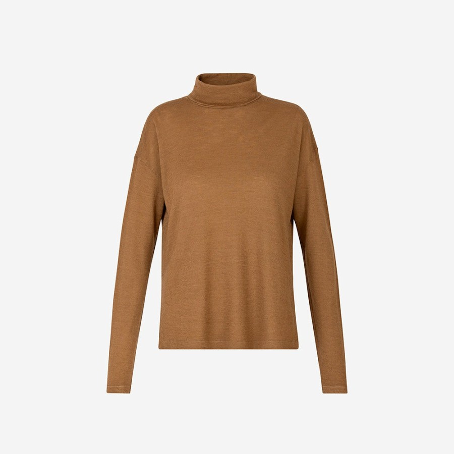 Mode Femme Pomandere Mailles | Pomandere - Pull Col Roule - Marron