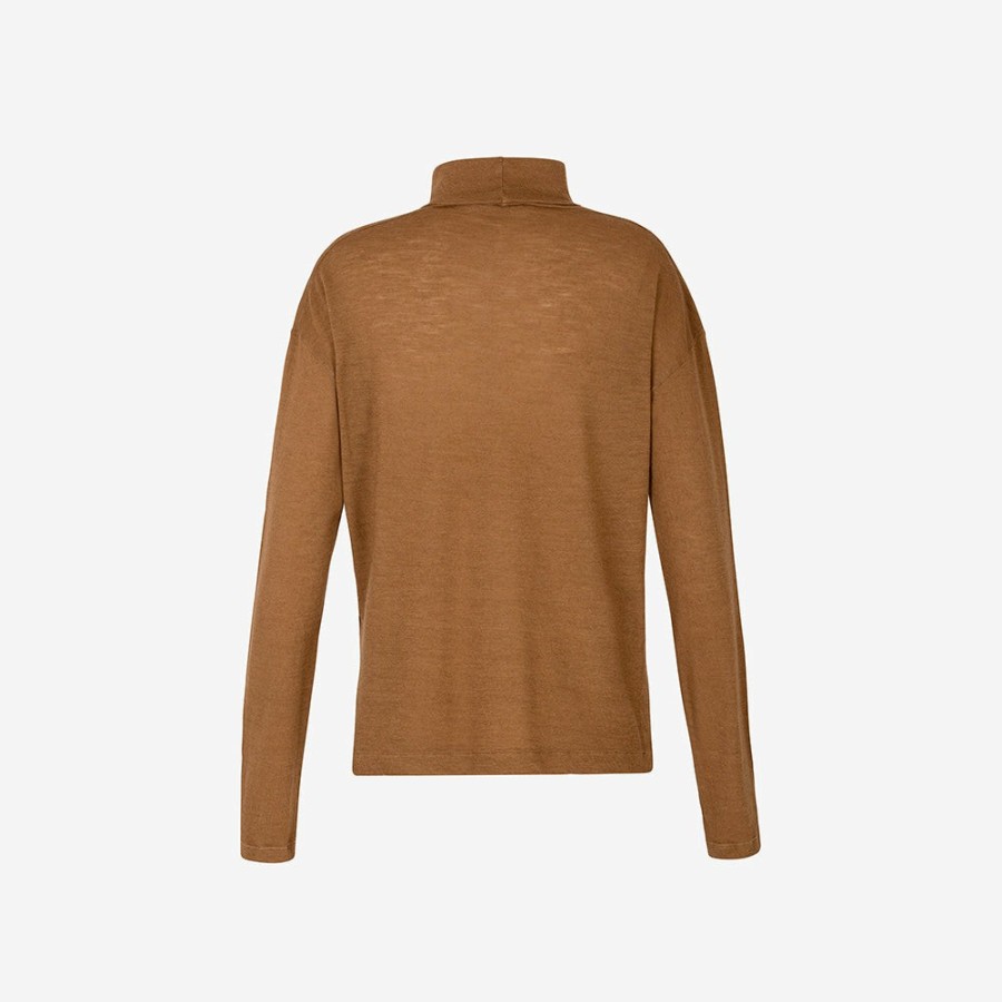 Mode Femme Pomandere Mailles | Pomandere - Pull Col Roule - Marron