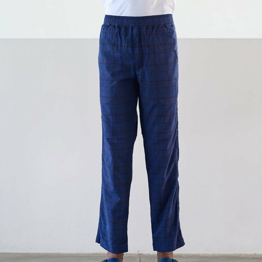 Mode Homme Original Madras Trading Co Pantalons | Original Madras Trading Co - Pantalon N65 Lax Drawstring - Bleu