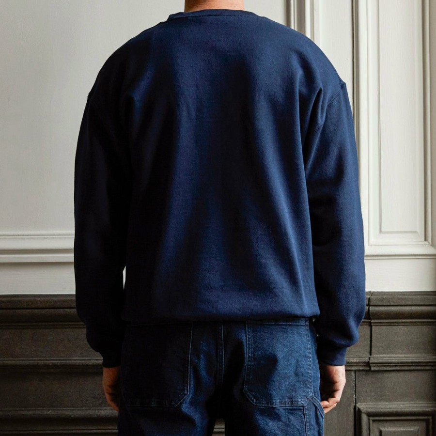 Mode Homme Merci Sweats | Merci - Sweat Unisexe Non Merci "Rive Gauche" - Bleu Marine